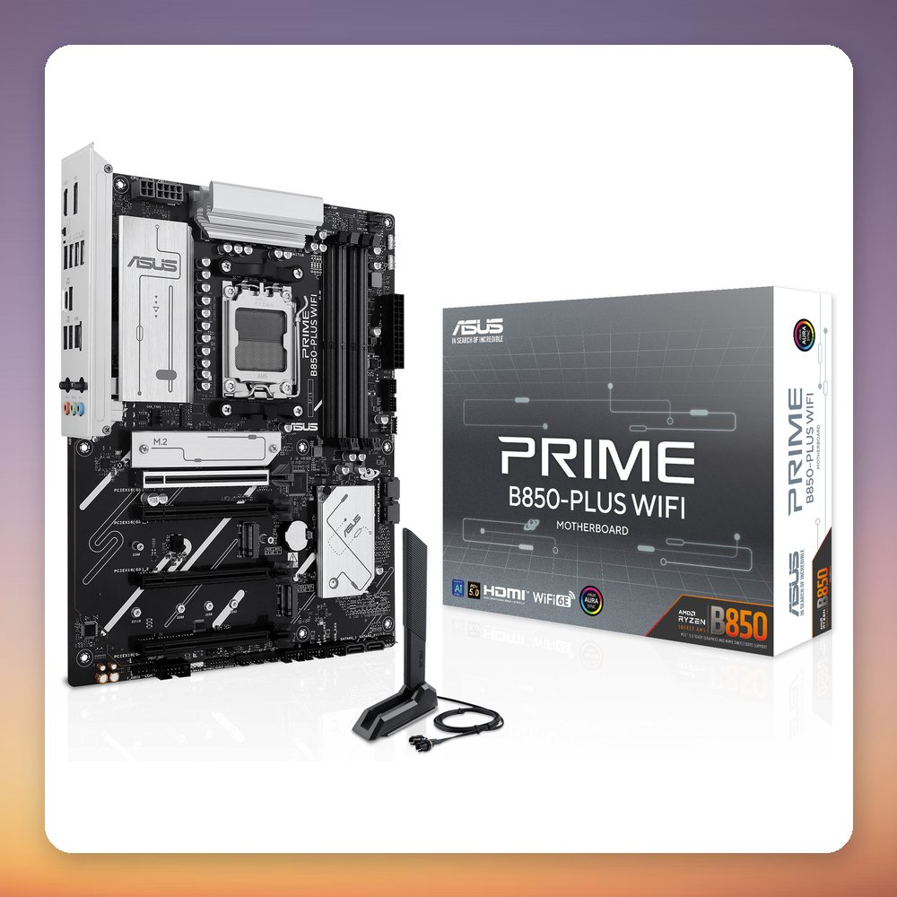 Asus PRIME B850-PLUS WIFI AM5 ATX Motherboard, DDR5, Wi-Fi 6E, PCIe 5.0