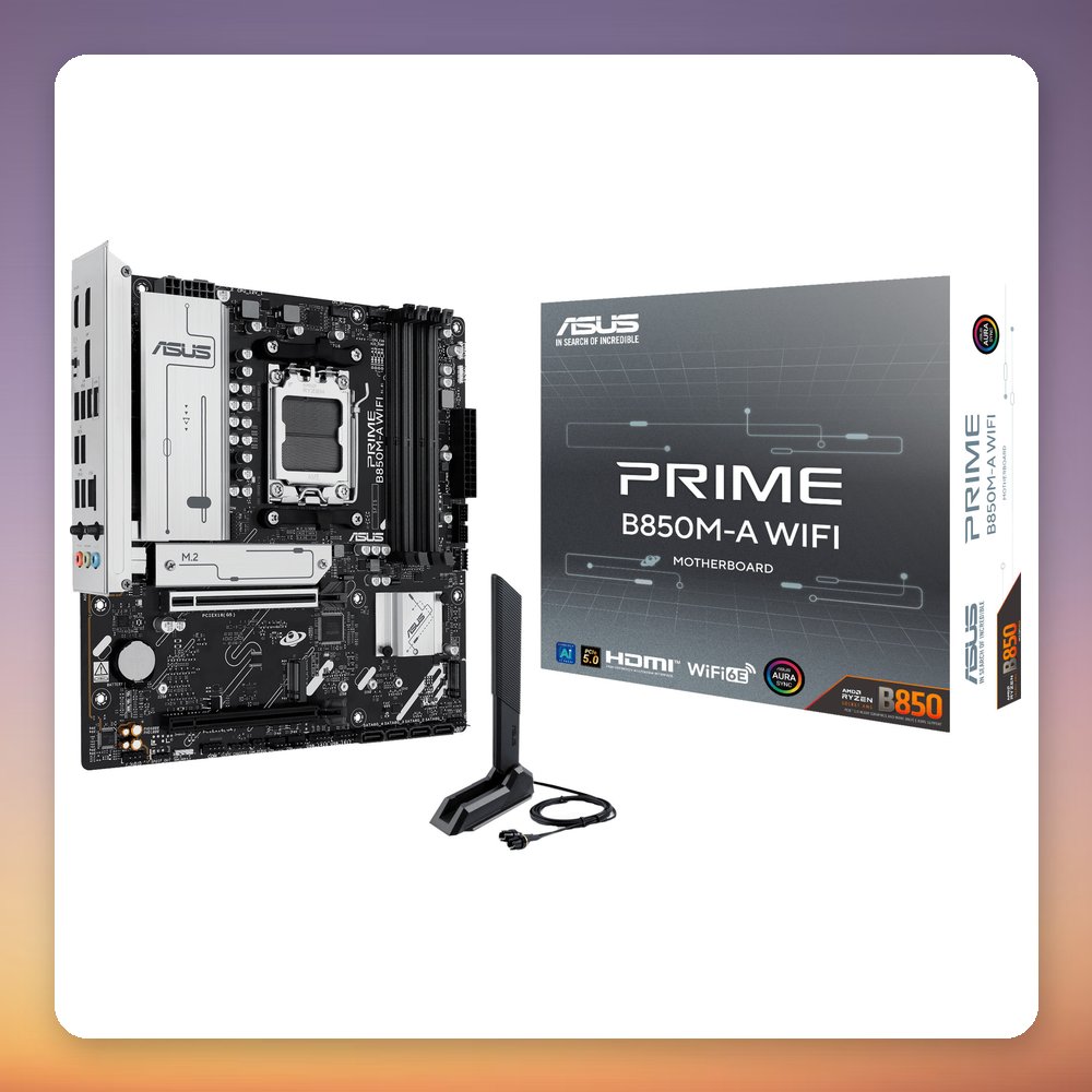 Asus PRIME B850M-A WIFI AM5 mATX Motherboard, B850, DDR5, Wi-Fi 6E