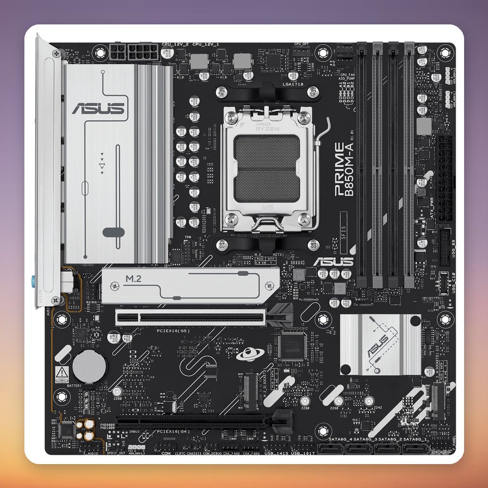 Asus PRIME B850M-A-CSM AMD B850 AM5 micro ATX Motherboard, DDR5, 3x M.2 – image 2