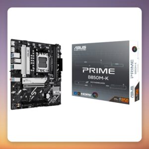 Asus PRIME B850M-K AM5 Micro-ATX Motherboard, AMD B850, DDR5, 2.5G LAN