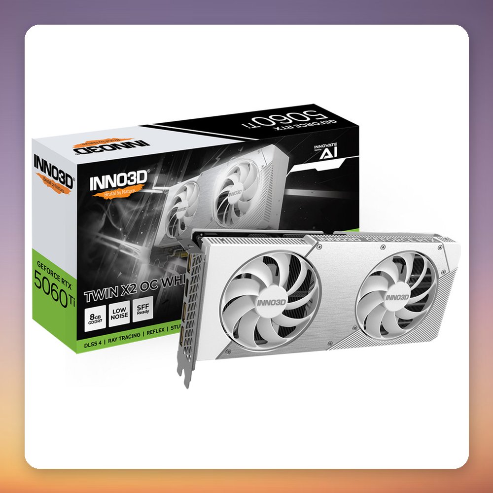 Inno3D GeForce RTX 5060 Ti TWIN X2 OC White 8 GB GDDR7 Graphics Card