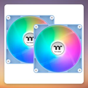 Thermaltake CT120 ARGB Sync 120 mm PWM Fan, Hydrangea Blue, 2-Pack, No Controller