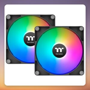 Thermaltake CT120 Reverse ARGB Sync 120 mm PWM Fans, Black, 2-Pack