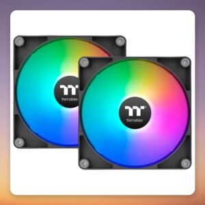 Thermaltake CT140 Reverse ARGB Sync 140 mm PWM Fan, Black, 2-Pack