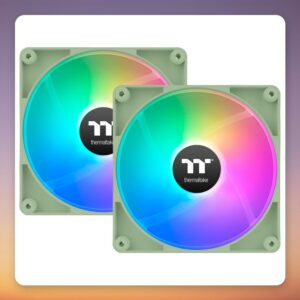Thermaltake CT120 Reverse ARGB Sync 120 mm PWM Fan, Matcha Green, 2-Pack