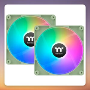 Thermaltake CT140 Reverse ARGB Sync 140 mm PWM Fan, Matcha Green, 2-Pack