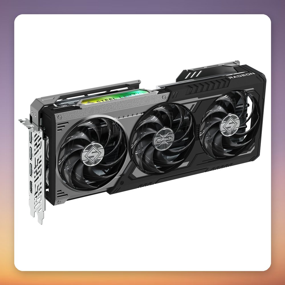 ASRock Radeon RX 9070 XT Steel Legend Dark 16 GB GDDR6 Graphics Card – image 4