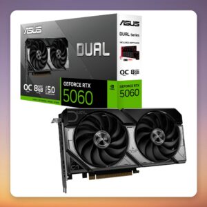 Asus Dual GeForce RTX 5060 OC 8GB GDDR7 Graphics Card, 2.5-Slot, 3x DP 2.1b