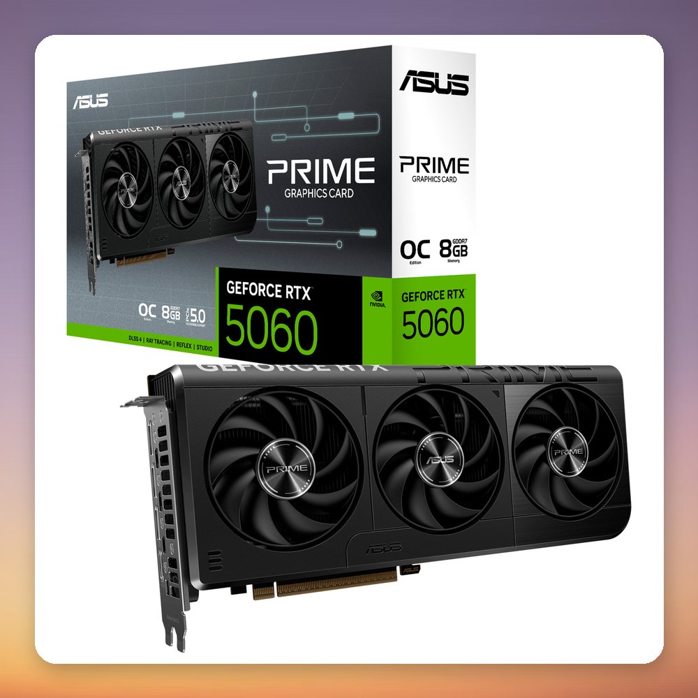 ASUS Prime GeForce RTX 5060 OC 8 GB GDDR7 Graphics Card, Triple Fan, 2.5-Slot