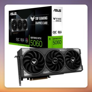 Asus TUF Gaming GeForce RTX 5060 OC 8 GB GDDR7 Graphics Card, 3x DisplayPort 2.1b, HDMI 2.1b