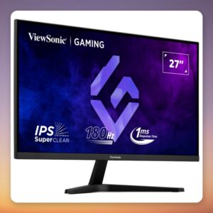 ViewSonic VX27G1-2K 27-Inch QHD IPS 180Hz Gaming Monitor, G-Sync Compatible