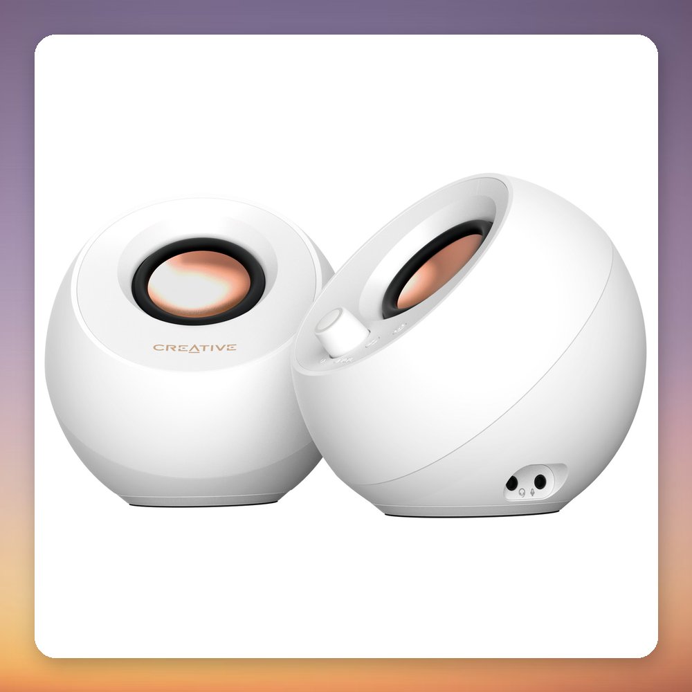 Creative Pebble Pro 2.0 PC Speakers, White, Bluetooth 5.3, USB-C, RGB – image 3