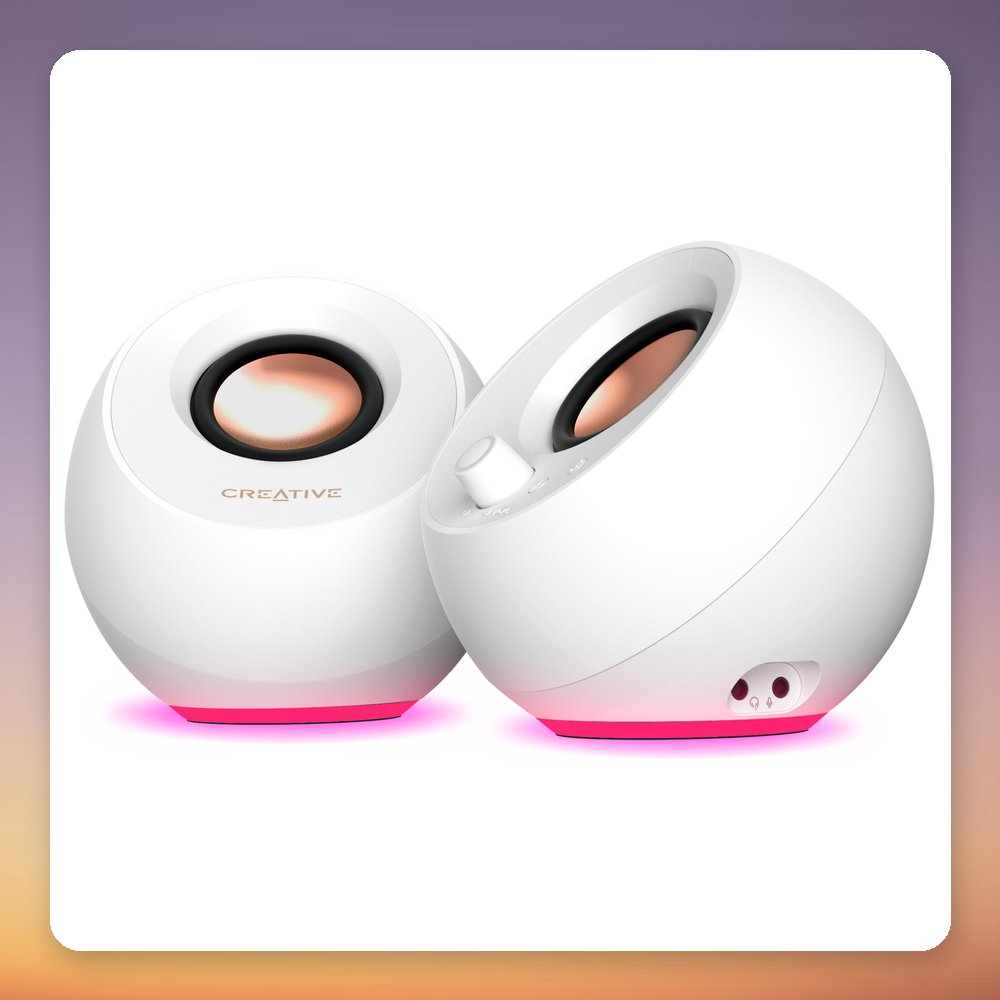 Creative Pebble Pro 2.0 PC Speakers, White, Bluetooth 5.3, USB-C, RGB – image 4