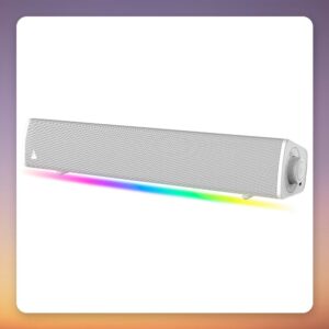 Creative Sound Blaster GS3 2.0 USB-C Bluetooth Soundbar, RGB, White