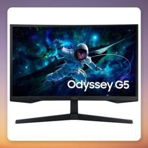 Samsung Odyssey G5 27″ QHD 165 Hz Curved Gaming Monitor, VA, 1000R, FreeSync