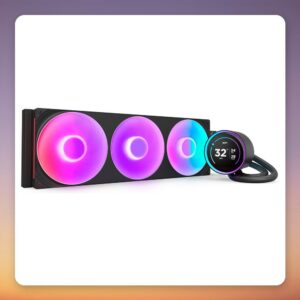 NZXT Kraken Elite 420 RGB 420 mm AIO Liquid Cooler with 2.72″ LCD, Black