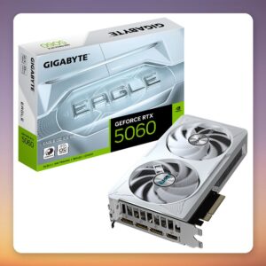 GigaByte GeForce RTX 5060 EAGLE OC ICE 8G GDDR7 Graphics Card, White
