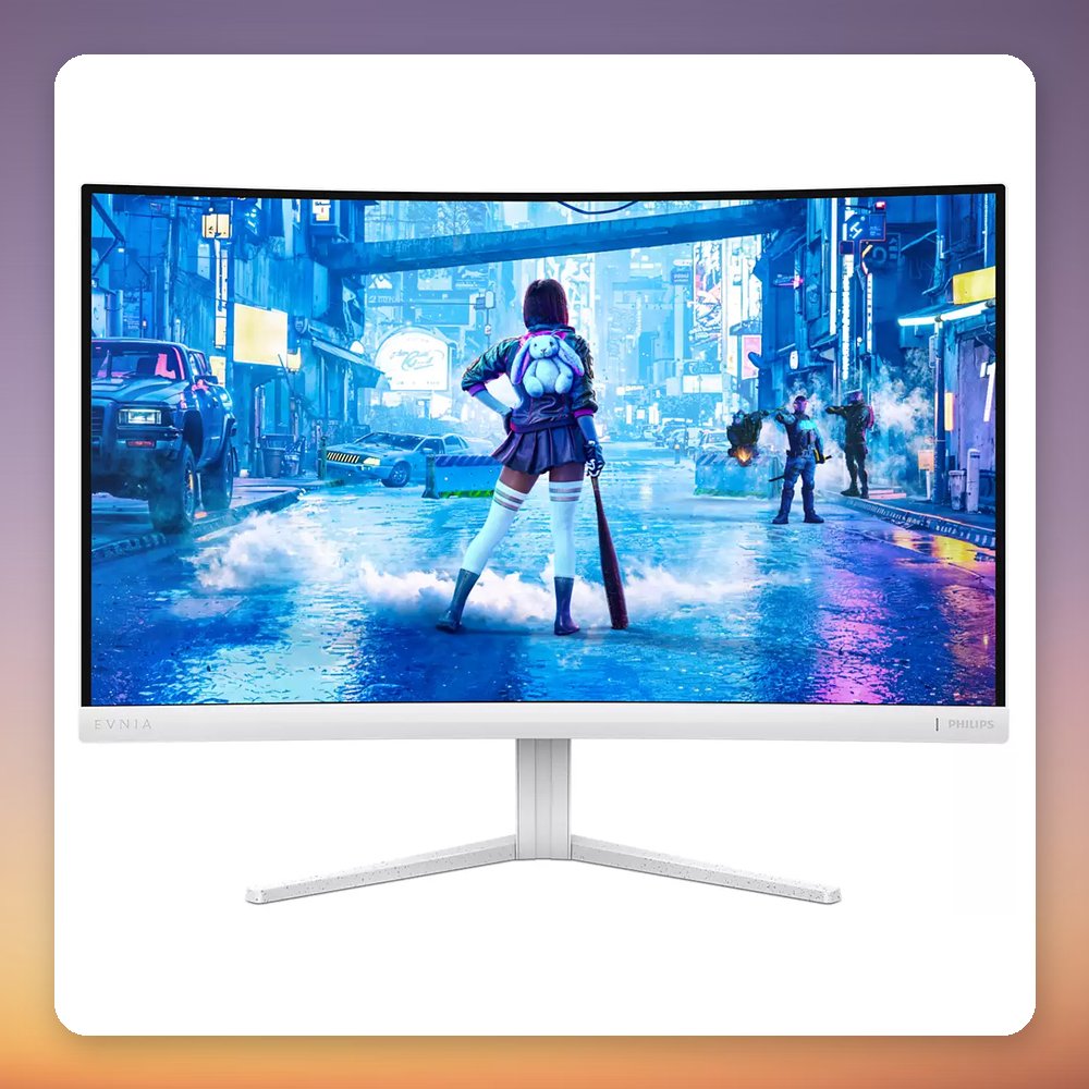 Philips Evnia 27M2C5201L 27" Full HD 180 Hz Curved Gaming Monitor, White