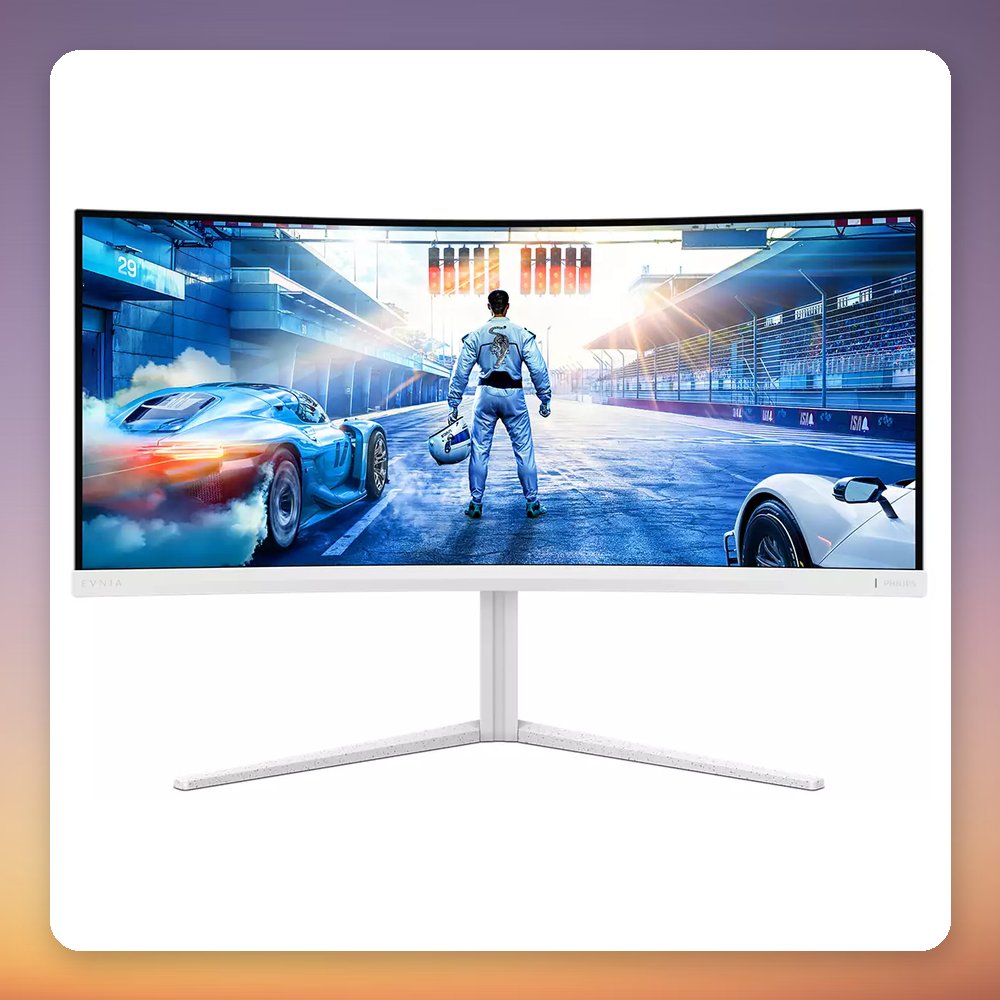 Philips Evnia 34M2C5501A 34" WQHD 180 Hz Curved VA Gaming Monitor, White