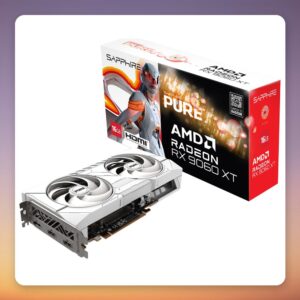 Sapphire Radeon RX 9060 XT PURE 16GB GDDR6 Graphics Card, White