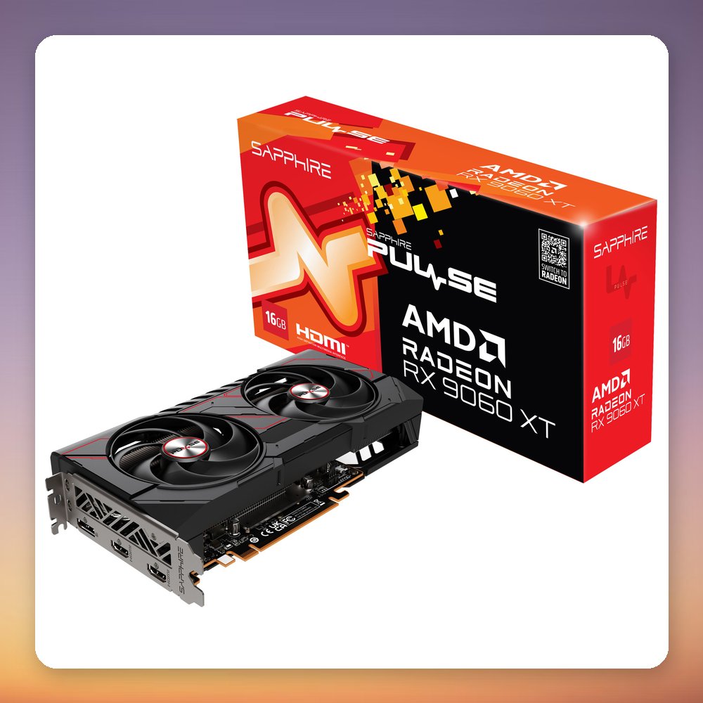 Sapphire Radeon RX 9060 XT PULSE 16 GB GDDR6 Graphics Card, Black/Red
