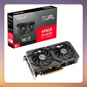 Asus Dual Radeon RX 7600 EVO OC 8 GB GDDR6 Graphics Card, Black