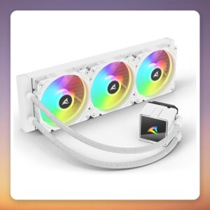 Sharkoon S60 ARGB 360 mm AIO Liquid CPU Cooler, White, Intel LGA1700/1851 & AMD AM4/AM5