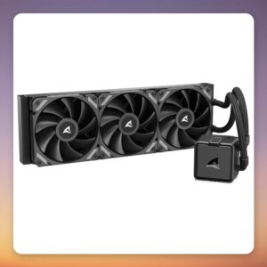Sharkoon S40 360 mm AIO Liquid CPU Cooler, Black, 3x 120 mm PWM ARGB Fans