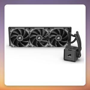 Sharkoon S40 360 mm AIO Liquid CPU Cooler, Black, 3x 120 mm PWM ARGB Fans