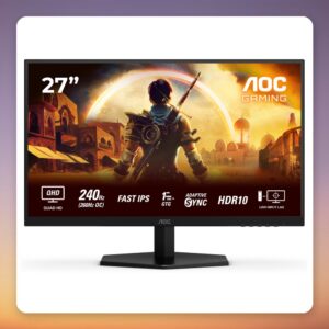 AOC Q27G42ZE 27-inch QHD 240 Hz Fast IPS Gaming Monitor, HDR10