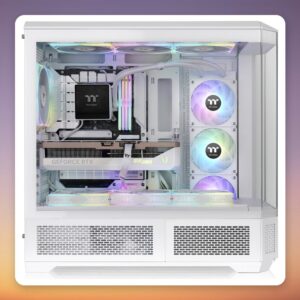 Thermaltake View 600 TG Snow White Big Tower Case, E-ATX, Tempered Glass