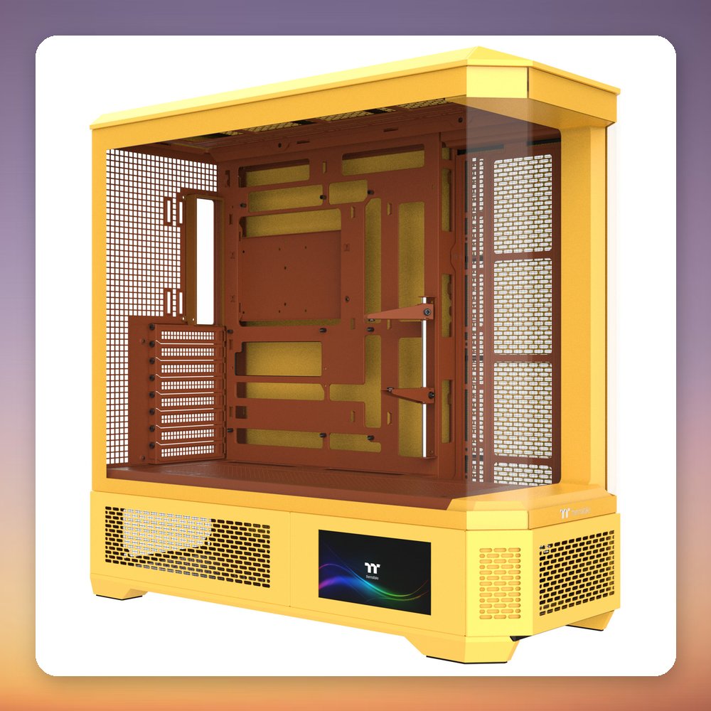 Thermaltake View 600 TG Big Tower Case, Butter Caramel Yellow, Tempered Glass