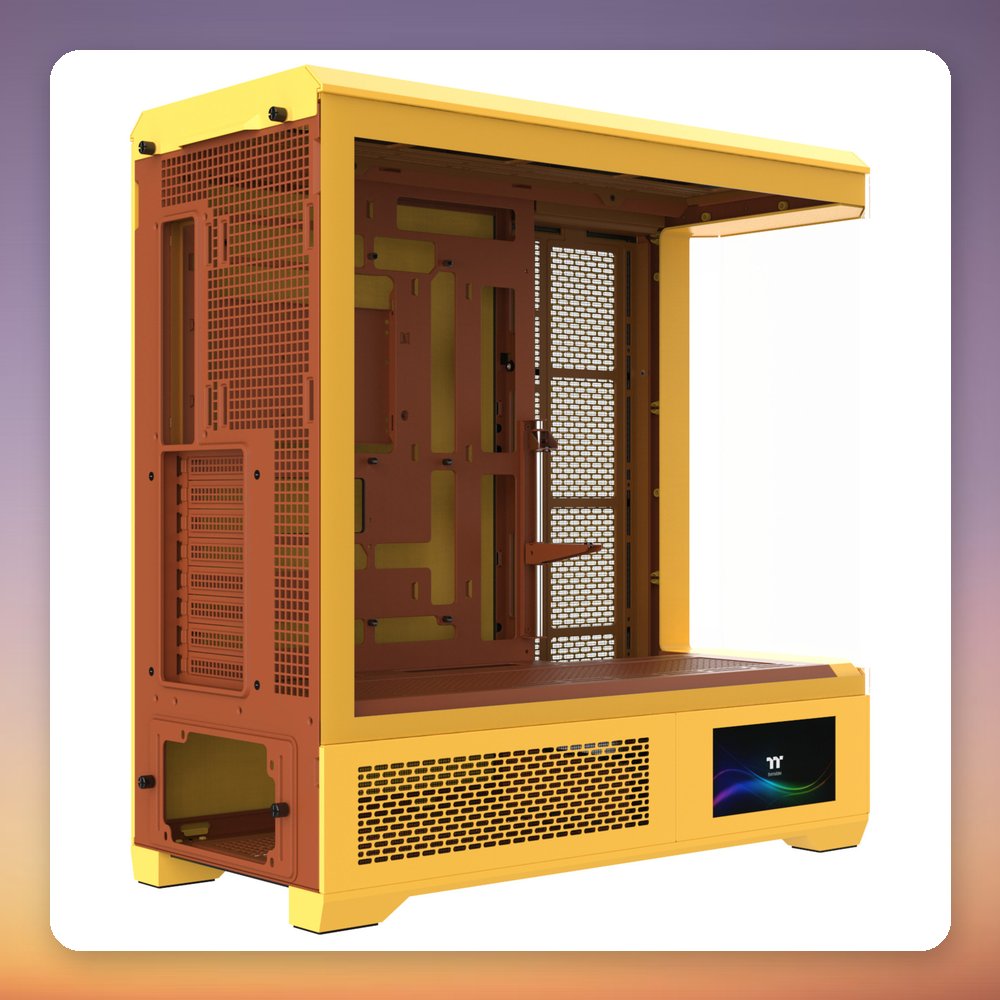 Thermaltake View 600 TG Big Tower Case, Butter Caramel Yellow, Tempered Glass – image 3