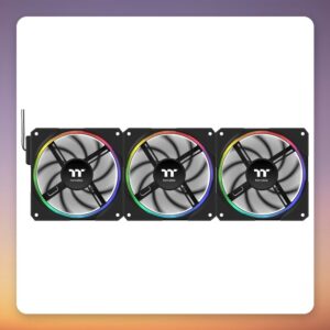 Thermaltake TS 120 EX RGB 120 mm Addressable RGB Case Fan, Black, 3-Pack