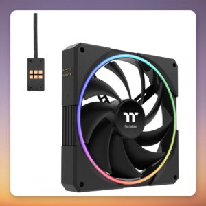 Thermaltake TS 140 EX RGB 140 mm Case Fans, Black, 3-Pack with Controller