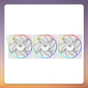 Thermaltake TS 120 EX RGB 120 mm Case Fans, White, 3-Pack with Controller