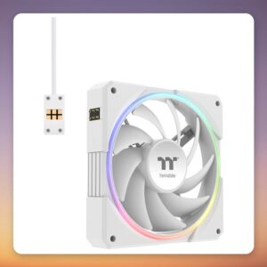 Thermaltake TS 120 EX RGB 120 mm Case Fans, White, 3-Pack with Controller