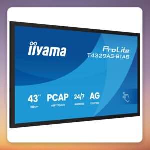 Iiyama ProLite T4329AS-B1AG 42.5" 4K Touchscreen Monitor, VA, Android, USB-C