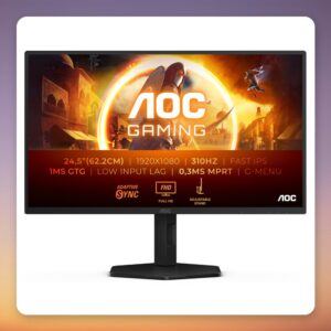 AOC 25G4SXU 24.5″ Full HD Fast IPS 310 Hz Gaming Monitor, G-Sync Compatible
