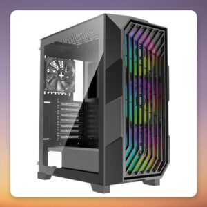 Xilence Xilent Breeze II XG181 ATX Mid Tower Case, Black, Tempered Glass, 3x ARGB Fans