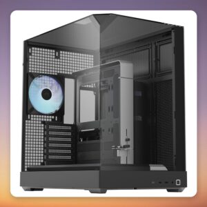 APNX V2 Mid-Tower ATX Case, Black, 3x Tempered Glass, 4x 140 mm ARGB Fans