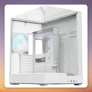 APNX V2 Mid-Tower ATX Case, White, 3x Tempered Glass, 4x 140 mm ARGB Fans