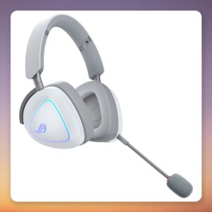Asus ROG Delta II Tri-Mode Wireless Gaming Headset, White, 2.4 GHz/Bluetooth/3.5 mm