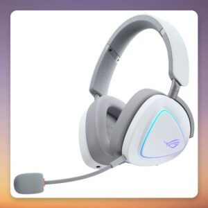 Asus ROG Delta II Tri-Mode Wireless Gaming Headset, White, 2.4 GHz/Bluetooth/3.5 mm