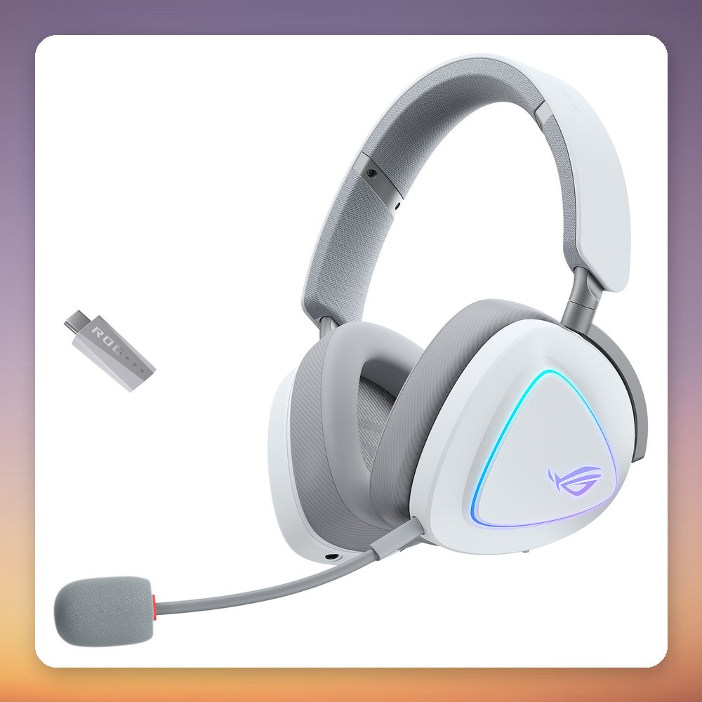 Asus ROG Delta II Tri-Mode Wireless Gaming Headset, White, 2.4 GHz/Bluetooth/3.5 mm – image 3
