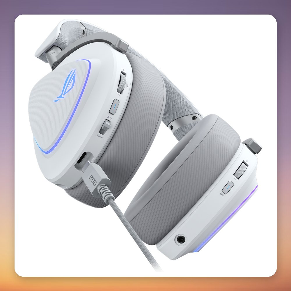 Asus ROG Delta II Tri-Mode Wireless Gaming Headset, White, 2.4 GHz/Bluetooth/3.5 mm – image 4