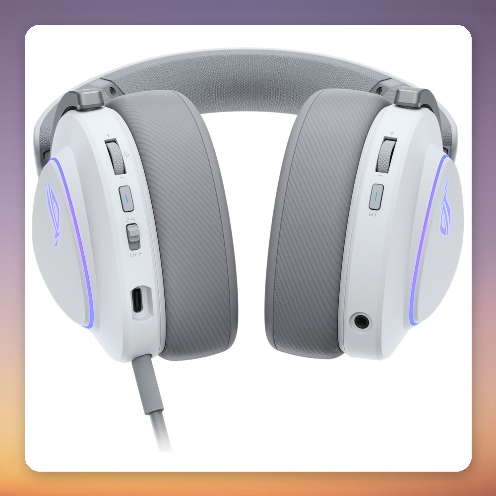 Asus ROG Delta II Tri-Mode Wireless Gaming Headset, White, 2.4 GHz/Bluetooth/3.5 mm – image 5