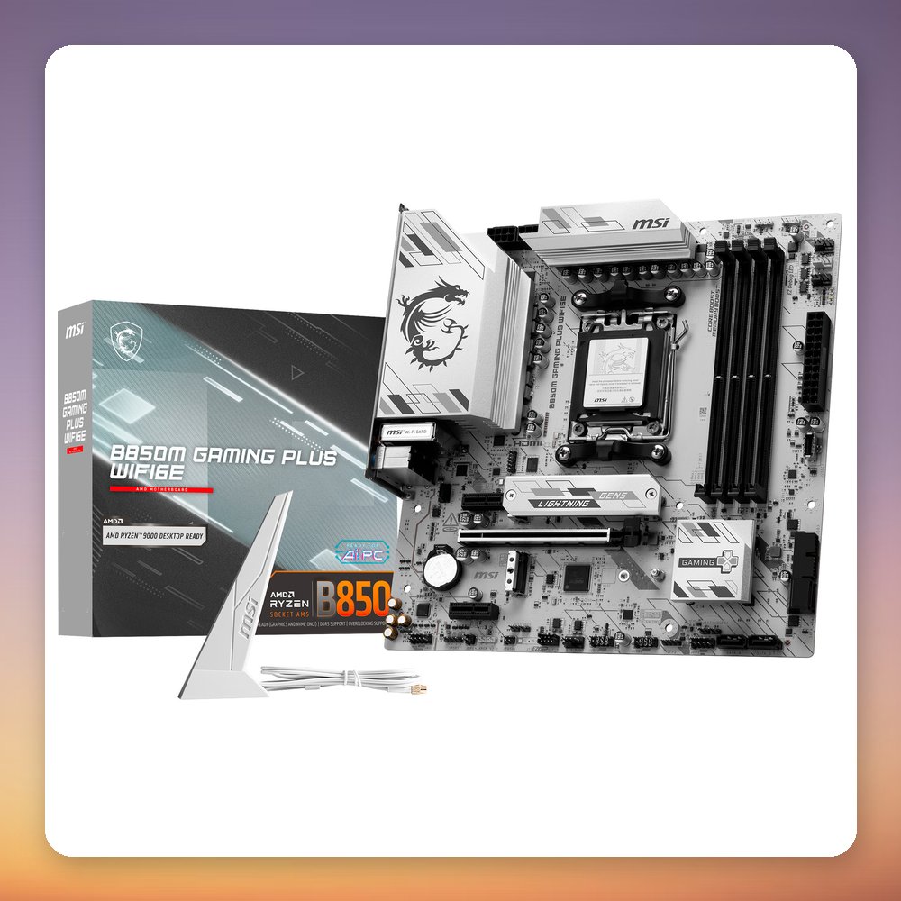 MSI B850M Gaming Plus WiFi 6E AM5 Micro-ATX Motherboard, DDR5, PCIe 5.0 M.2