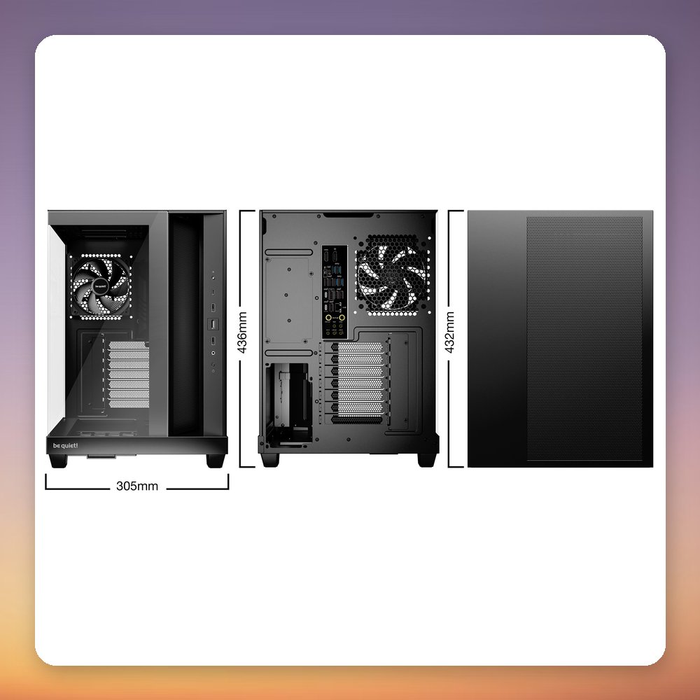 be quiet! Light Base 500 Midi Tower ATX Case, Black, 4x Pure Wings 3 Fans – image 3