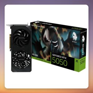 Gainward GeForce RTX 5050 Ghost 8 GB GDDR6 Graphics Card, PCIe 5.0, 3x DP 2.1b, HDMI 2.1b